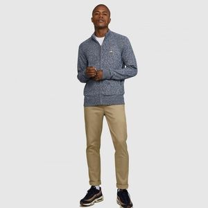 PSYCHO BUNNY Men's Hallow Marled Zip Mock Sweater in Navy